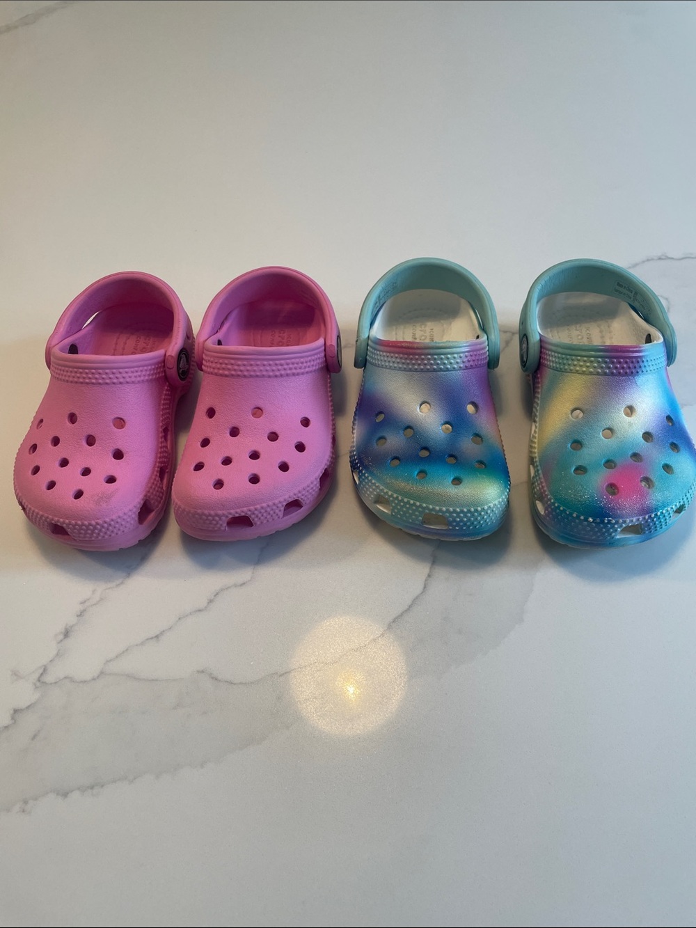 CROCS Kids Pink and Multicolor Gradient Clogs